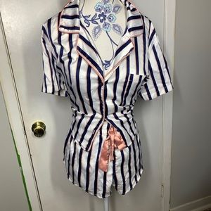 Garage striped satin pyjama set.